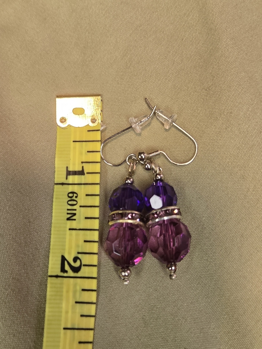 Handmade Purple Pink Beaded Dangle Earrings